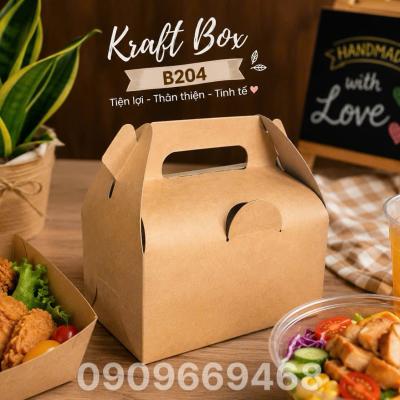 HỘP GIẤY QUAI XÁCH ĐỰNG GÀ NƯỚNG NGUYÊN CON